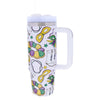 Mardi Gras 30oz tumbler with handle