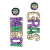 Mardi Gras Beaded Earrings