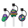 Mardi Gras party straw topper set