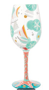 Sailboats and Sanddollars Wine Glass