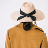 Elise Hat - White Beige w/ black scarf