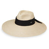 Elise Hat - White Beige w/ black scarf