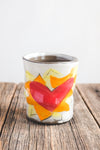 Handmade Pottery Flaming Heart Cup