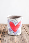 Handmade Pottery Flaming Heart Cup