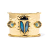 Scarab Cuff in Blue/Black Aqate