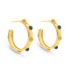Cleopatra Hoop Earrings in Gold/ /Blue Labradorite