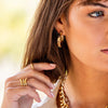Cleopatra Hoop Earrings in Gold/ /Blue Labradorite