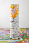 Handmade Pottery Union Poem Tall Vase