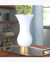 White  Glass Vase with Gold Metal Base