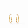 Crescent Stone Hoop Earring - Cubic Zirconia