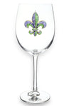 Mardi Gras Fleur De Lis Stemmed Wineglass