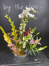 SPRING GARDEN WITH WHITE ORCHID