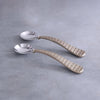 Sierra Modern Rattan Salad Servers - Gold