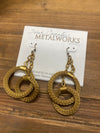 Knit Mesh Gold Earrings 2.75"